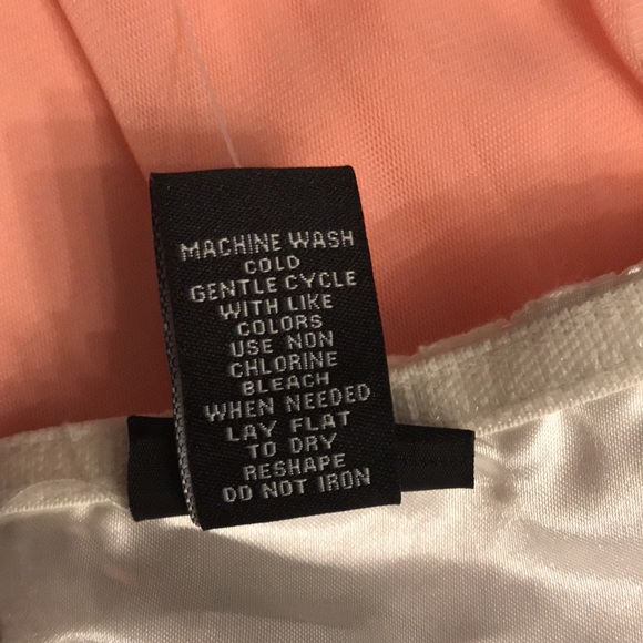 Rue21 Strapless Lace Bodice with Peachy Coral Skirt Maxi Dress Size Large - Picture 7 of 8